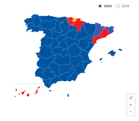 พรรค PP ฝ่ายขวาชนะเลือกตั้งสภายุโรปในสเปน